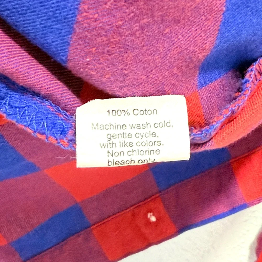 J. Crew boy fit cotton Vibrant Red and Blue Plaid Shirt S‎